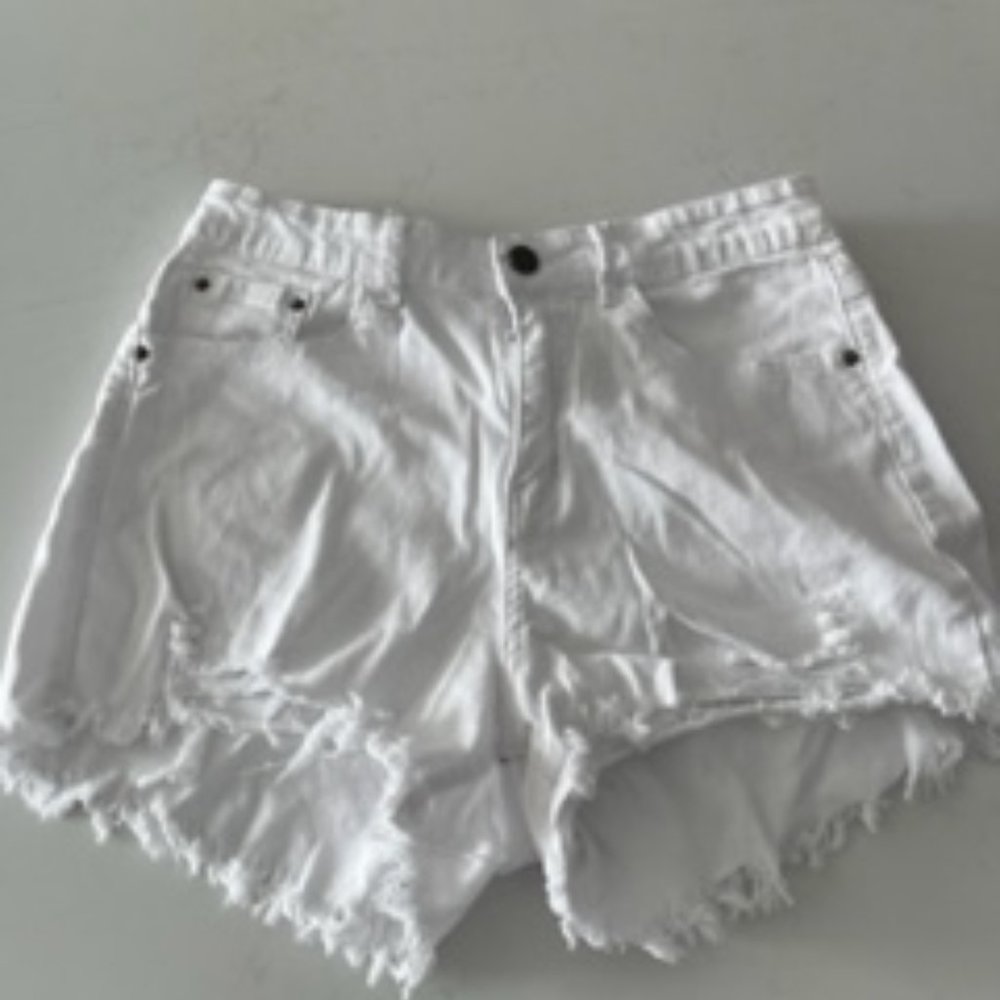White denim shorts